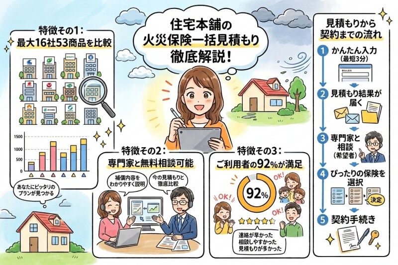 住宅本舗の火災保険一括見積もり